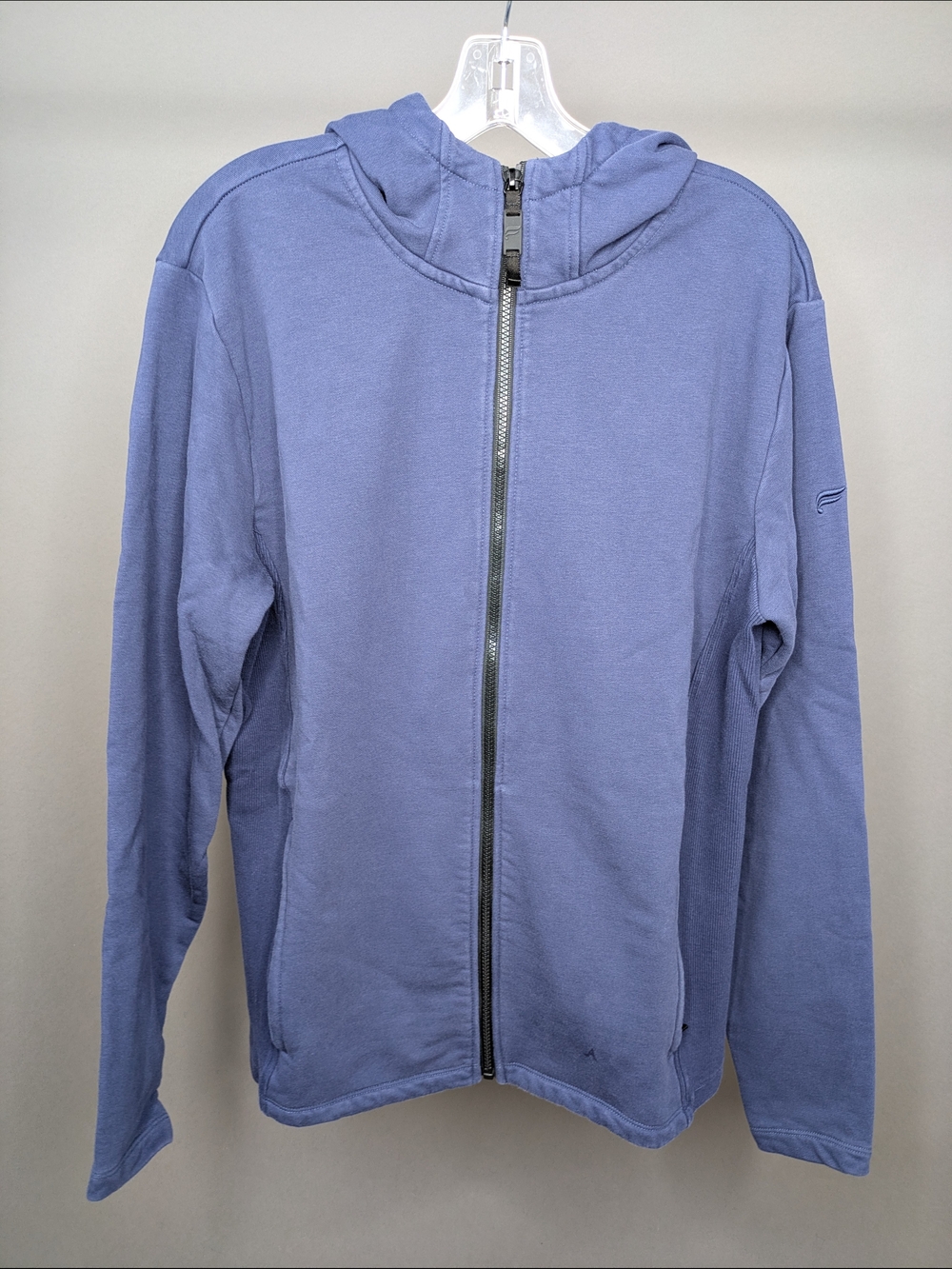 Fabletics Light Blue Full-Zip Hooded Sweater
